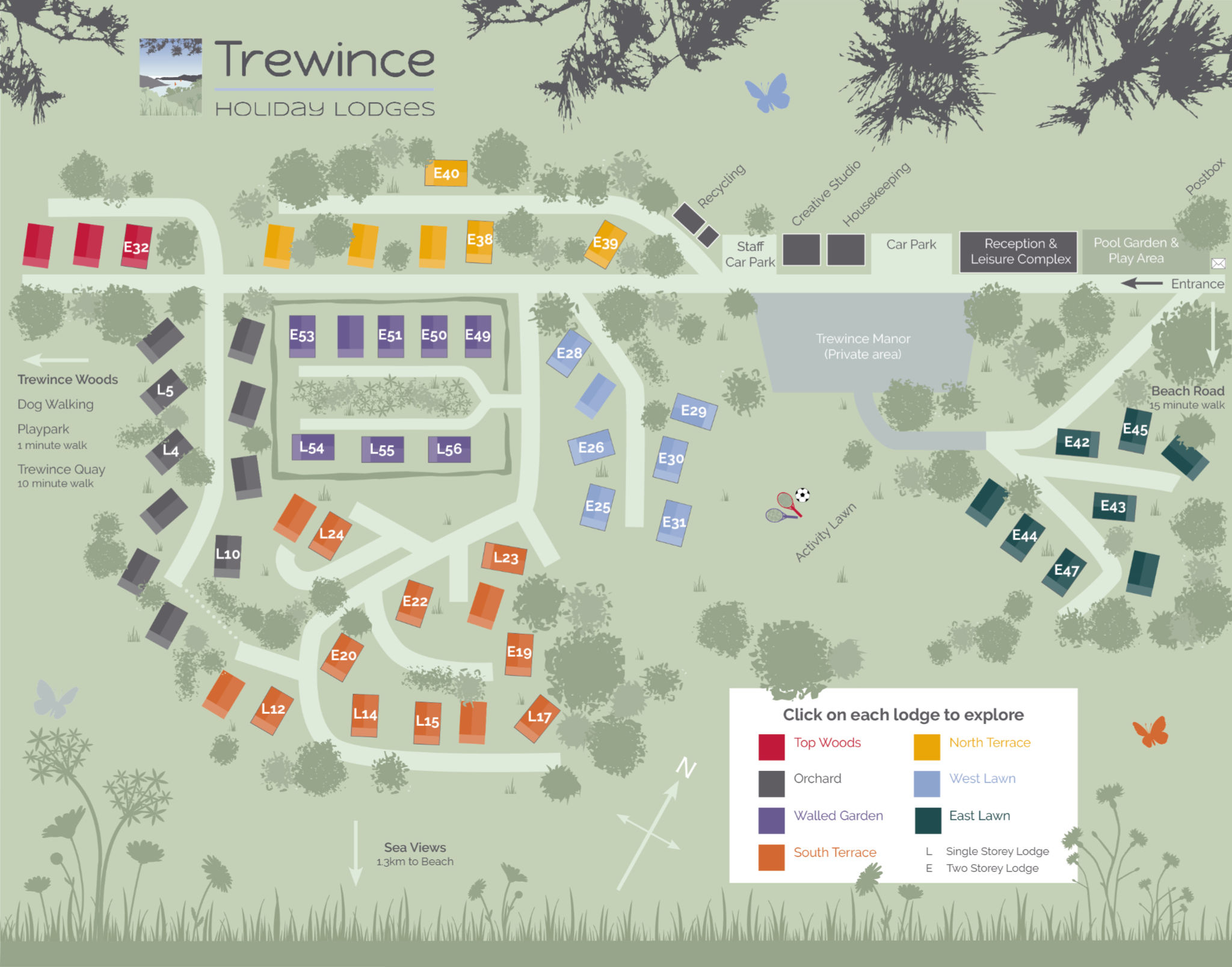 Trewince Lodge Map